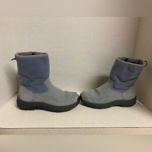 L.L. Bean Women's Steele Blue Suede and Fleece Winter Boots 7